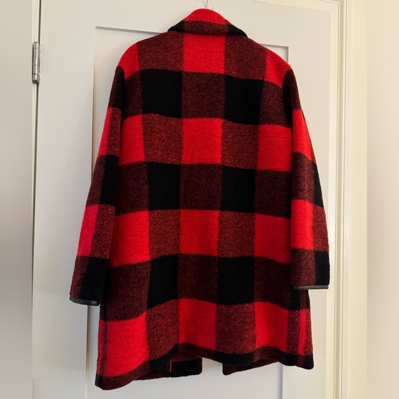 NWOT Pendleton Red and Black Check Wool Coat - Picture 2 of 7